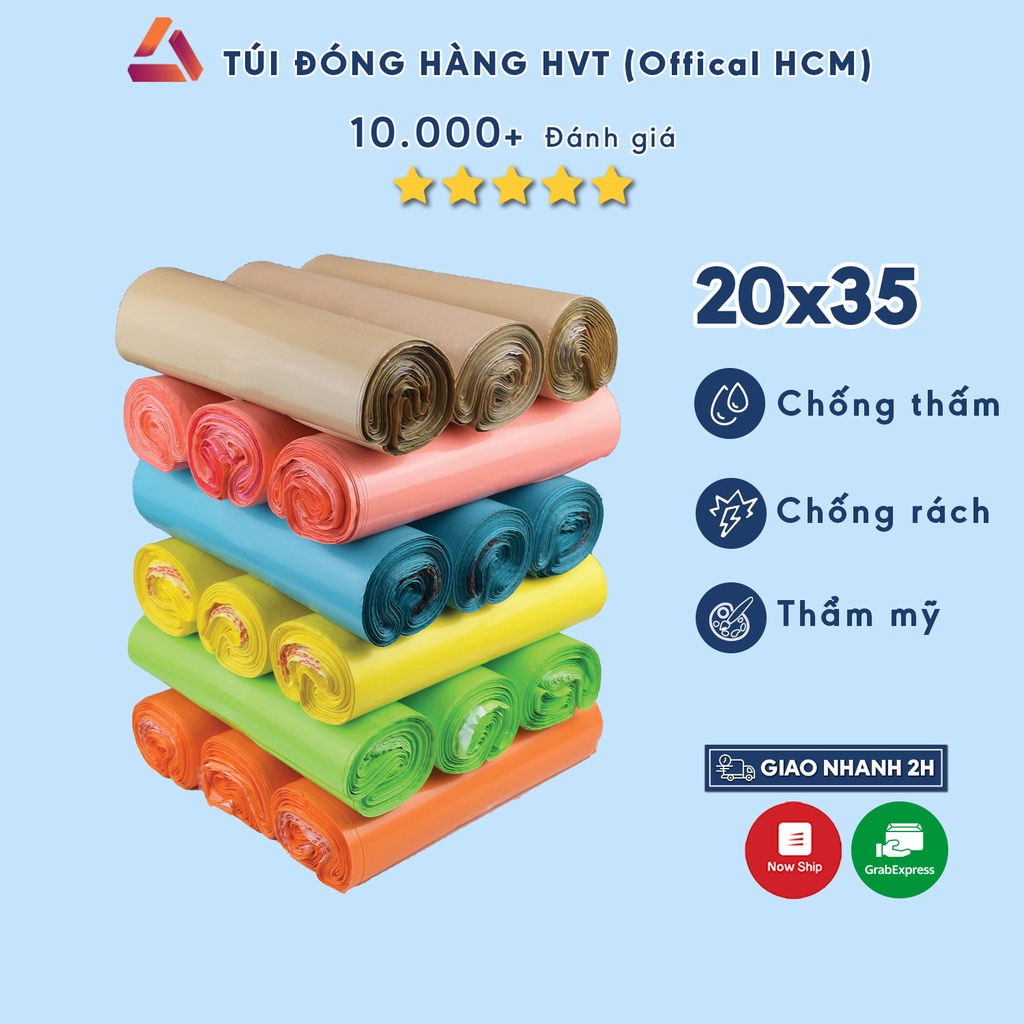 Túi gói hàng niêm phong tự dính - Túi đóng hàng chuyển phát nhanh NHỰA HVT size 20*35