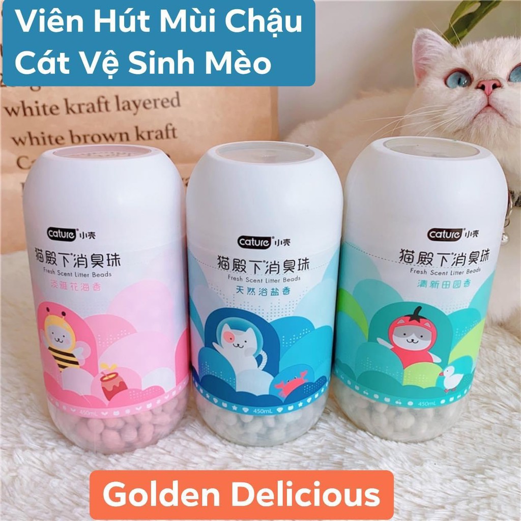 Viên Hút Mùi Thả Chậu Cát Chậu Vệ Sinh Mèo Cature Cho Không Gian Thơm Mát (3 Hương Thơm)