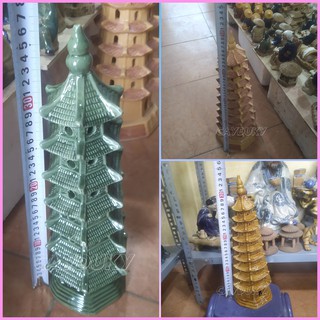 Mô Hình tiểu cảnh tượng tháp chùa size lớn làm trang trí tiểu cảnh, cây bonsai và bể cá cảnh