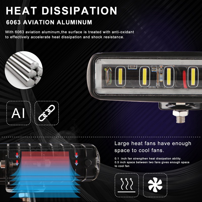 Đèn LED siêu sáng 6 inch 90W 6 inch cho xe hơi 12V 24V ATV 4x4