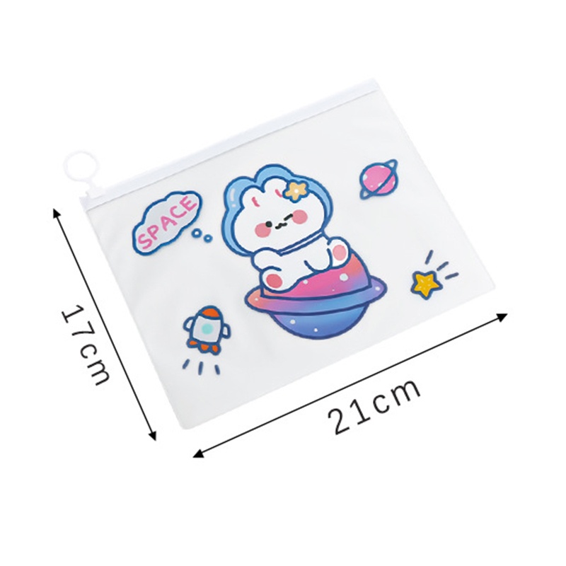 Túi Đựng Bút Trong Suốt Chống Thấm Nước In Họa Tiết Hoạt Hình Dễ Thương