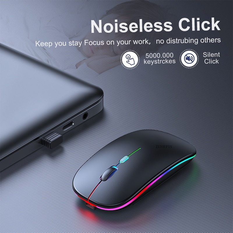 Chuột Không Dây Chơi Game Có Đèn LED RGB Cho Laptop PC