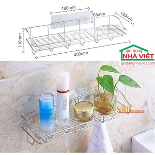 Kệ chữ nhật để đồ treo khăn dán tường inox 304