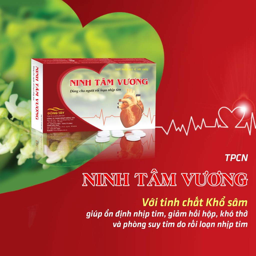 NINH TÂM VƯƠNG - Dùng cho người rối loạn nhịp tim.