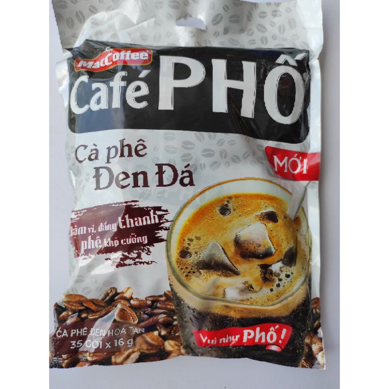 Cà phê Phố, cà phê Đen hoà tan bịch 35 gói x 16g