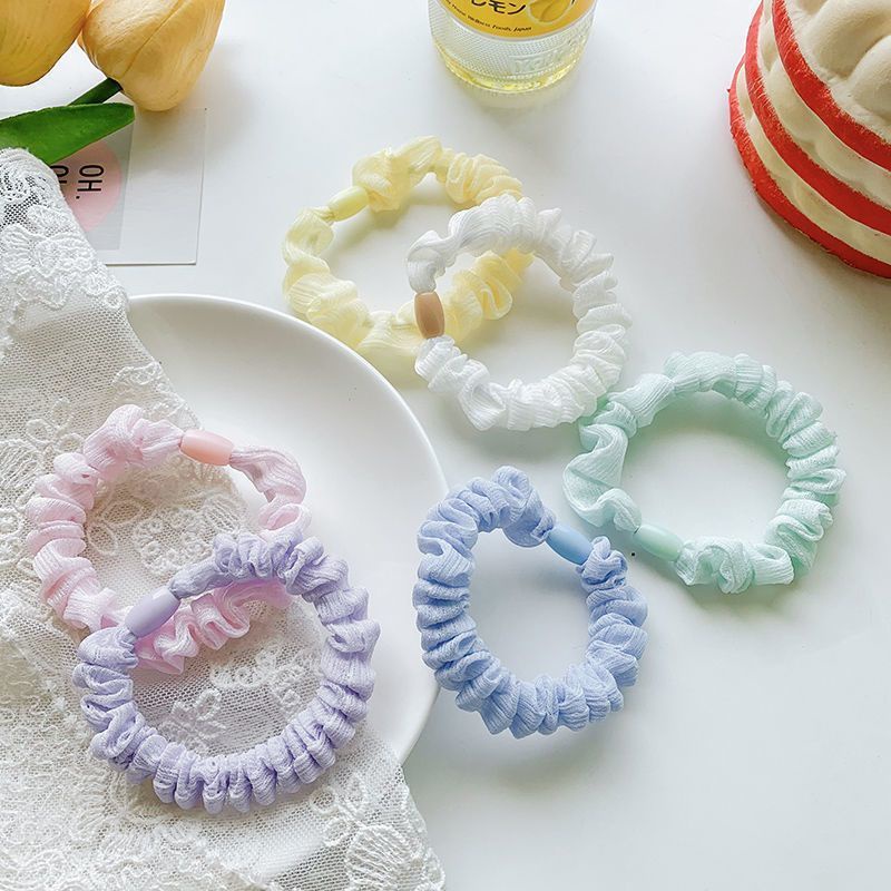 Hàng giao ngay dây buộc tóc đàn hồi chất liệu voan đơn giản mềm dễ thương  Thích hợp cho hàng ngày / đi làm / đi học