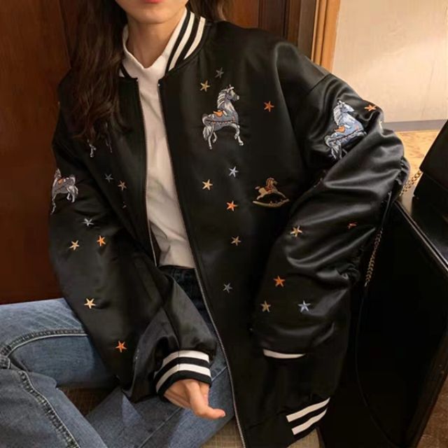 [HÌNH THẬT] Áo khoác nữ form rộng nhún tay dễ thương cá tính - Áo khoác bomber nữ | BigBuy360 - bigbuy360.vn