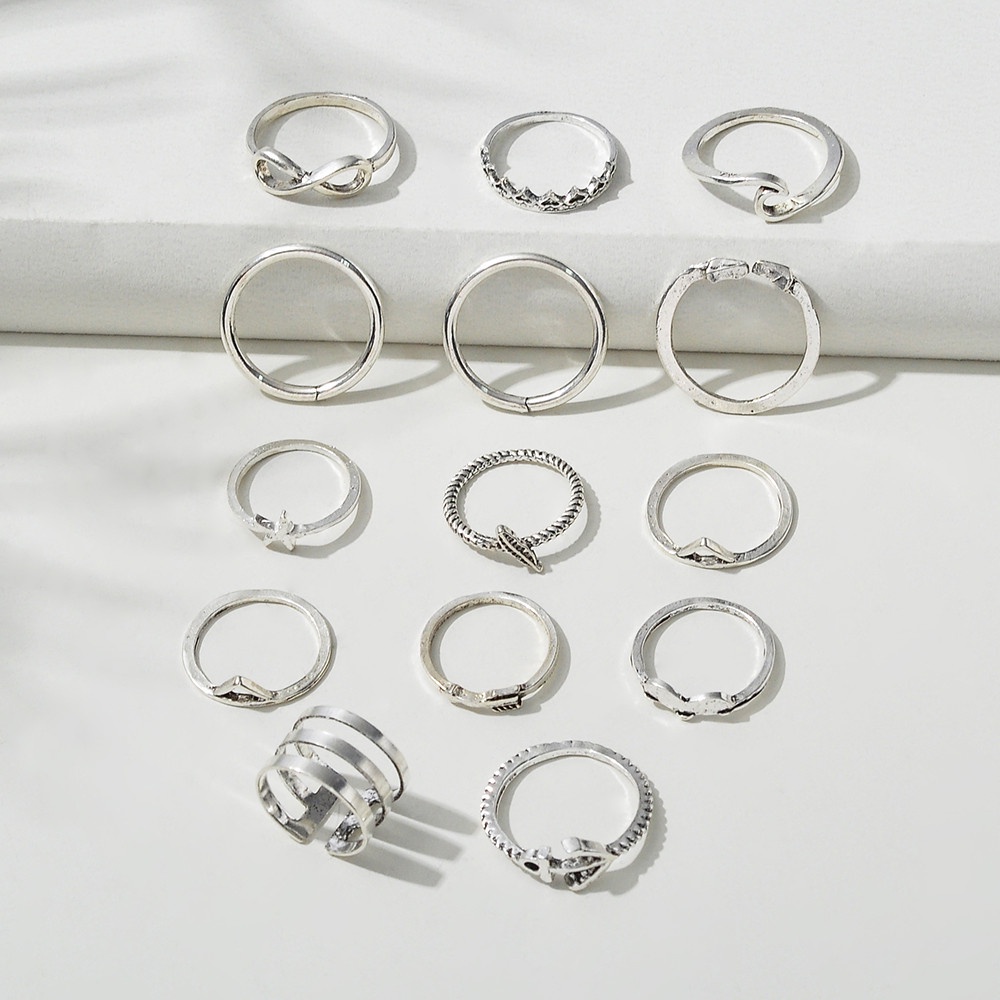 Bộ nhẫn đeo khớp ngón tay nhiều kiểu phong cách Bohemian thời trang