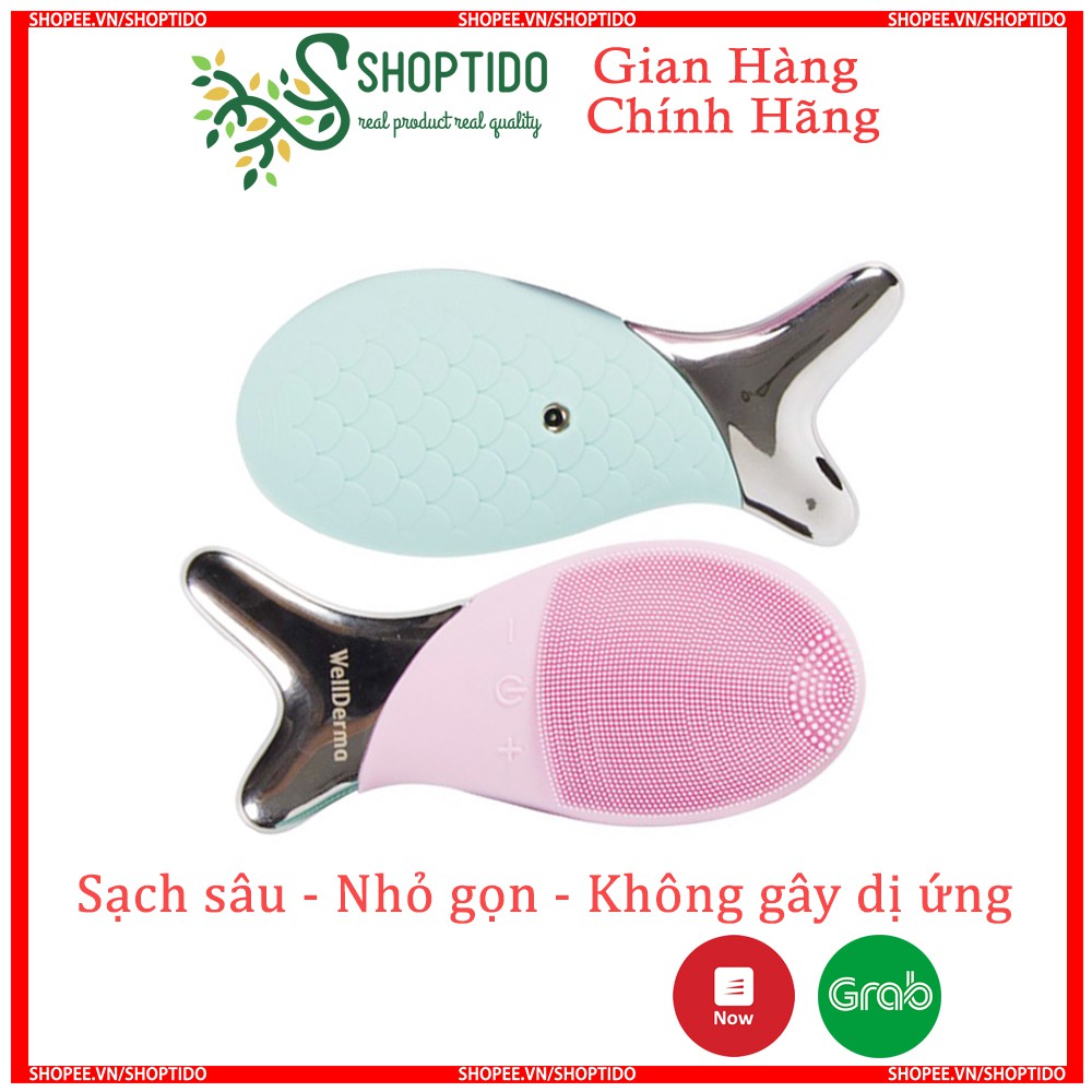 [Mã COS1505 giảm 8% đơn 300K] Máy rửa mặt WellDerma hình con cá nhỏ gọn, tiện dụng Cleansing Fish Hàn Quốc NPP Shoptido