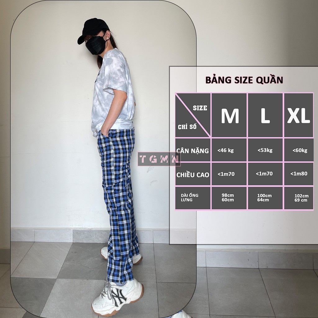 Quần CARO ỐNG RỘNG 12 Màu Ulzzang Unisex TGMN