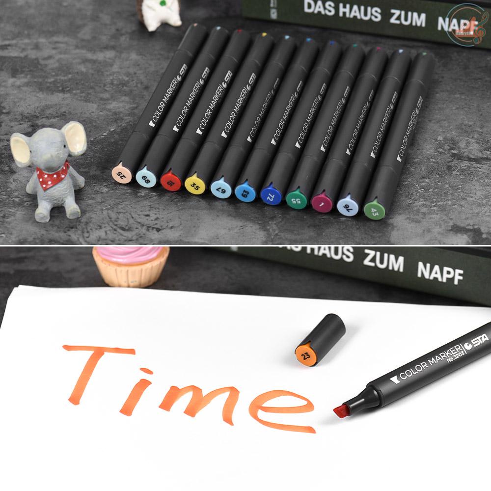 12 Colors Twin Marker Marking Pen Highlighter Broad Fine Tip Alcohol-based Ink for Manga Advertisement Architecture   Designing