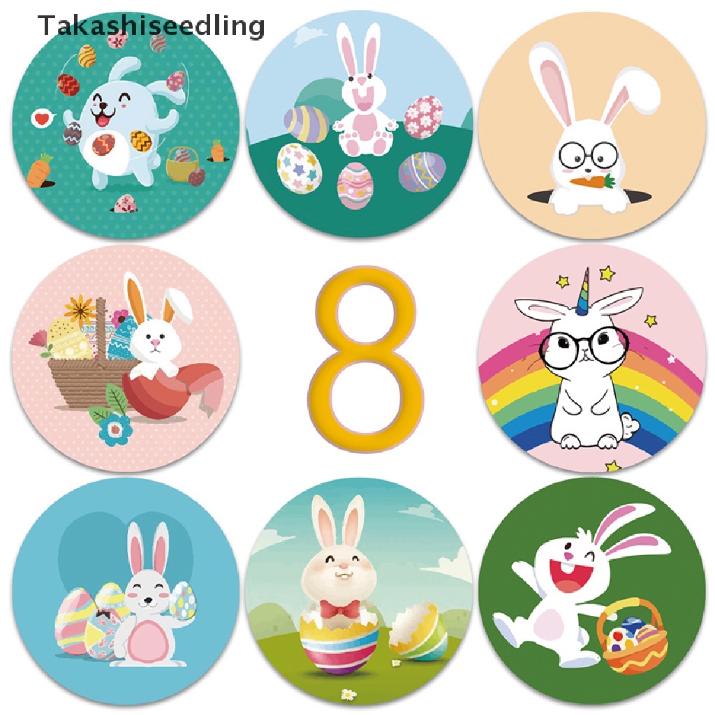Cuộn 500 Miếng Dán Hình Thỏ Phục Sinh Dễ Thương