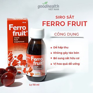 Siro Ferro fruit bổ sung sắt tăng đề kháng cho bé 110 ml