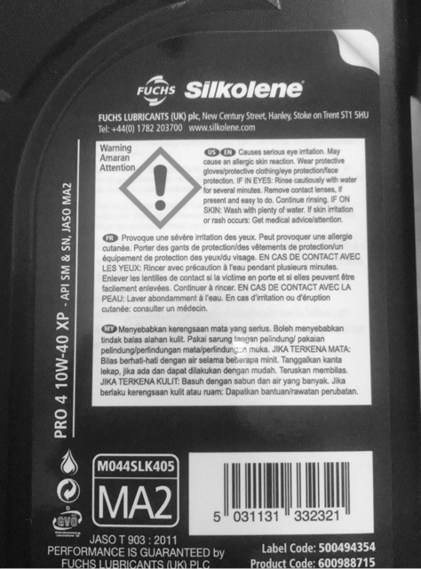 [Dầu tốt-Giá cực tốt] Fuchs Silkolene Pro 4 10w40 bản thị trường châu Á