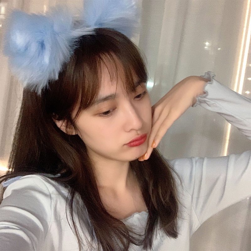 Flgo Băng Đô Cài Tóc Hình Mèo Bằng Lông Nhung Dễ Thương Xinh Xắn Thời Trang Cho Nữ