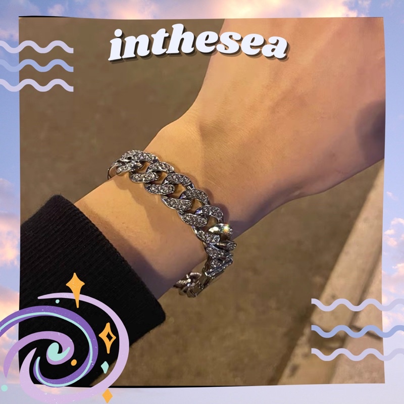 Vòng Titan Curban đính đá cho nam