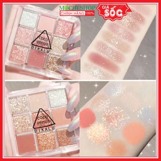 Bảng Phấn Mắt 9 Màu Tông Nâu Cam Vàng Nhũ Ánh Kim Tuyến Siêu Xinh, Trang Điểm Coco Venus Nội Địa Trung PM03 - MOCHI SHOP
