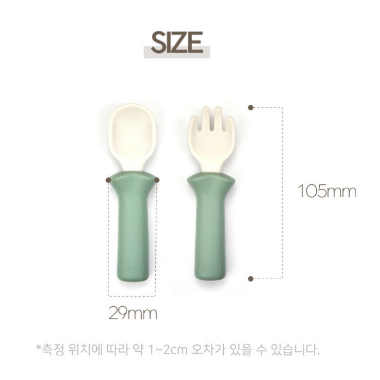 SET THÌA NĨA SET THÌA DĨA / MUỖNG NĨA Ăn Dặm SILICONE KÈM HỘP ĐỰNG BLUEMAMA - made in korea