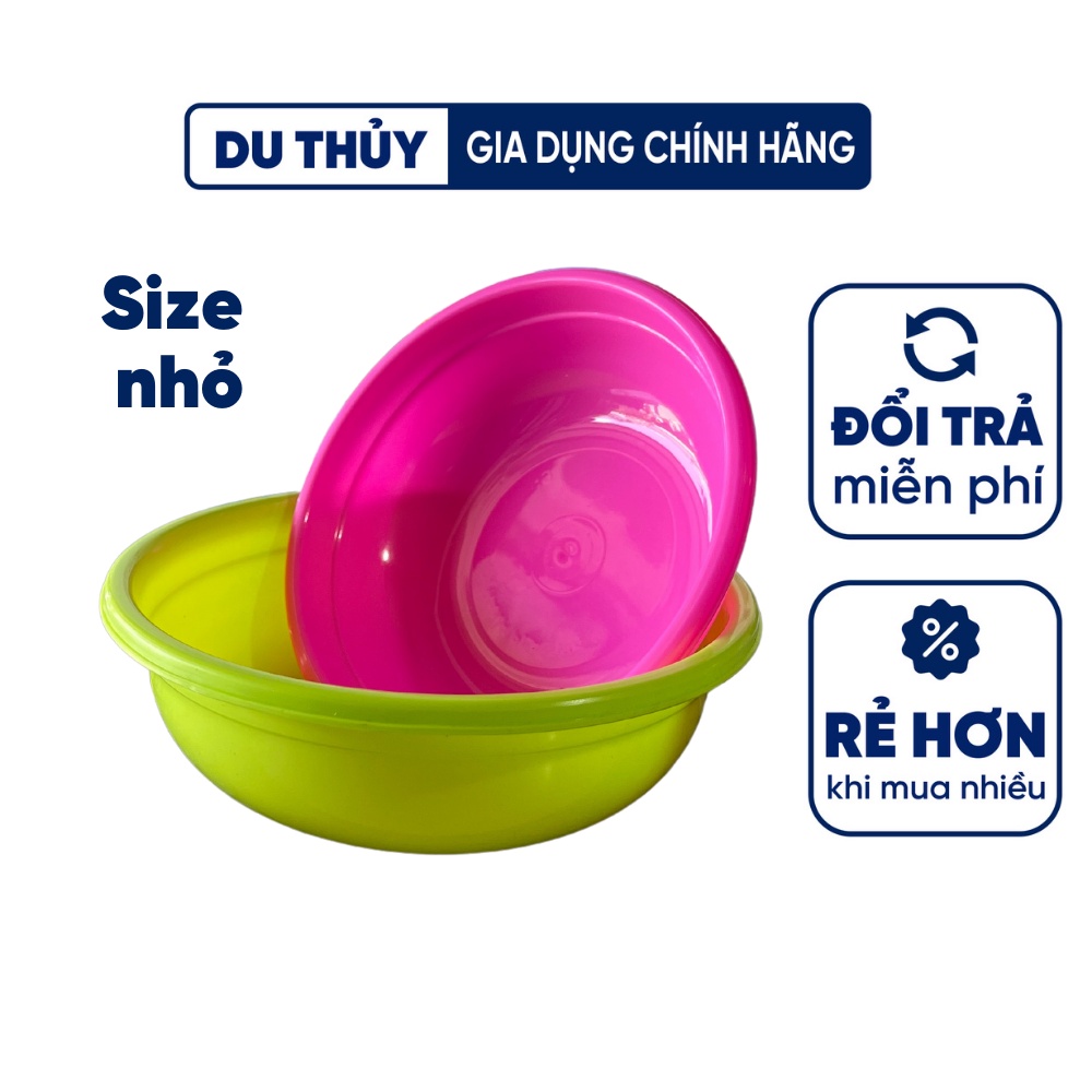 Thau nhựa tròn nhỏ nhiều màu sắc nổi bật, thau nhựa nhỏ màu hồng, màu lá, màu dương, màu đỏ - THAU CHẤN THUẬN THÀNH