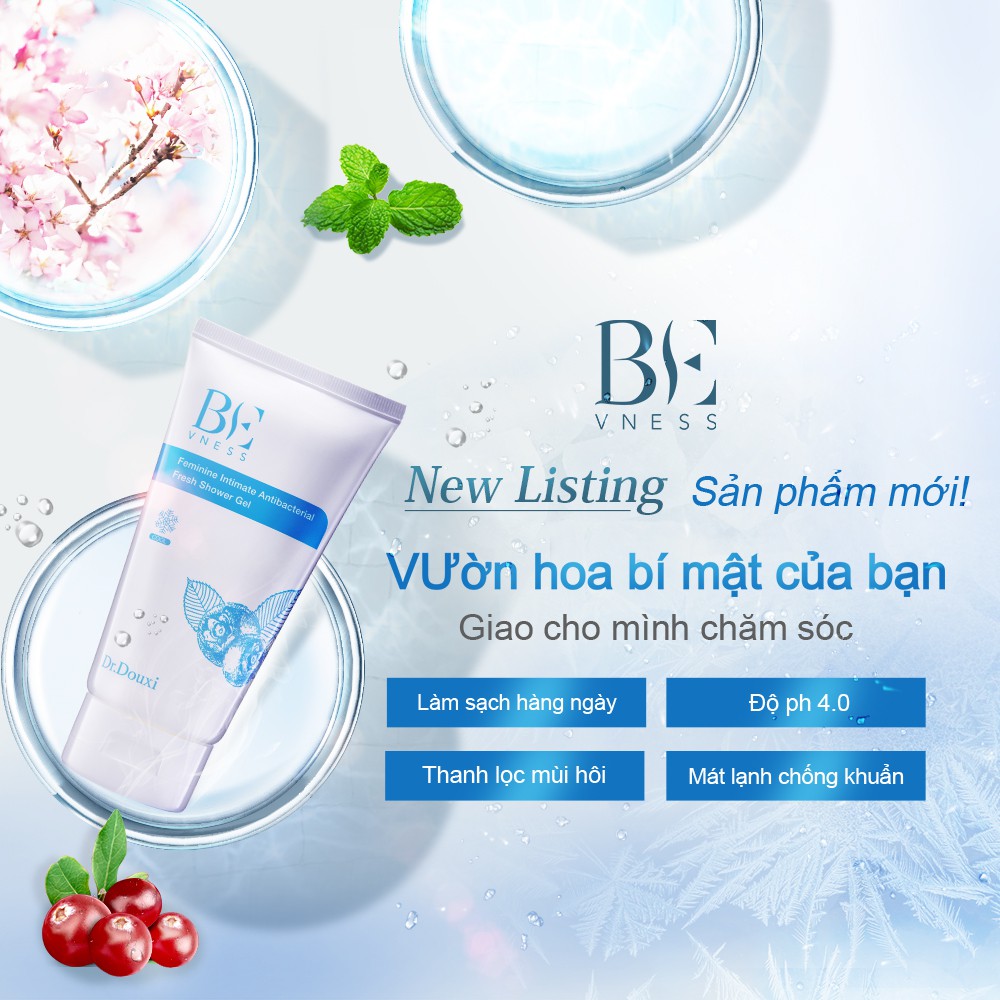 Gel Tắm Vệ sinh Kháng khuẩn Phụ Khoa  Dr.Douxi x Be Vness - 150ml