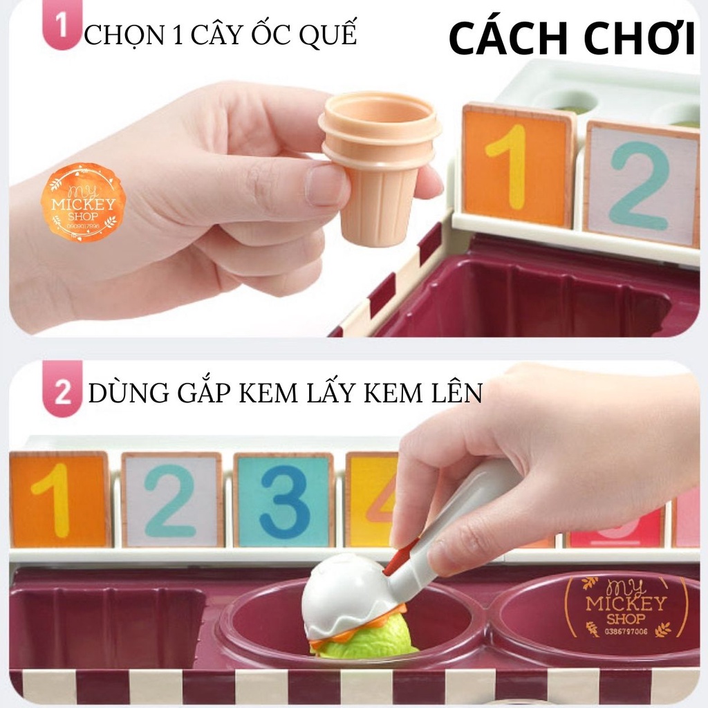 Bộ đồ chơi giáo dục sớm BÁN KEM HỌC TOÁN chính hãng TOP BRIGHT ICREAM MATH &amp; LOGIC cho bé từ 4 5 6 tuổi My Mickey Shop