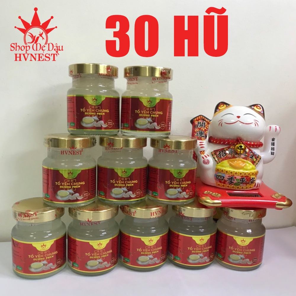 COMBO (Set 30 Hũ TẶNG 4) Yến Sào HOÀNG VIỆT 70ML Các Vị Đường Phèn, Hạt Chia, Sâm, Hạt Sen, Táo Sen, Tứ Vị, Không Đường