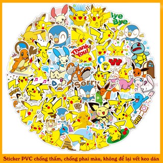 Set 30 Sticker Pokemon đầy đủ cho mọi lứa tuổi dùng để trang trí sách vở, nhật ký, sổ tay, xe máy, tủ lạnh...