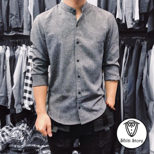 Sơ mi cổ tàu dáng đẹp S429 | BigBuy360 - bigbuy360.vn