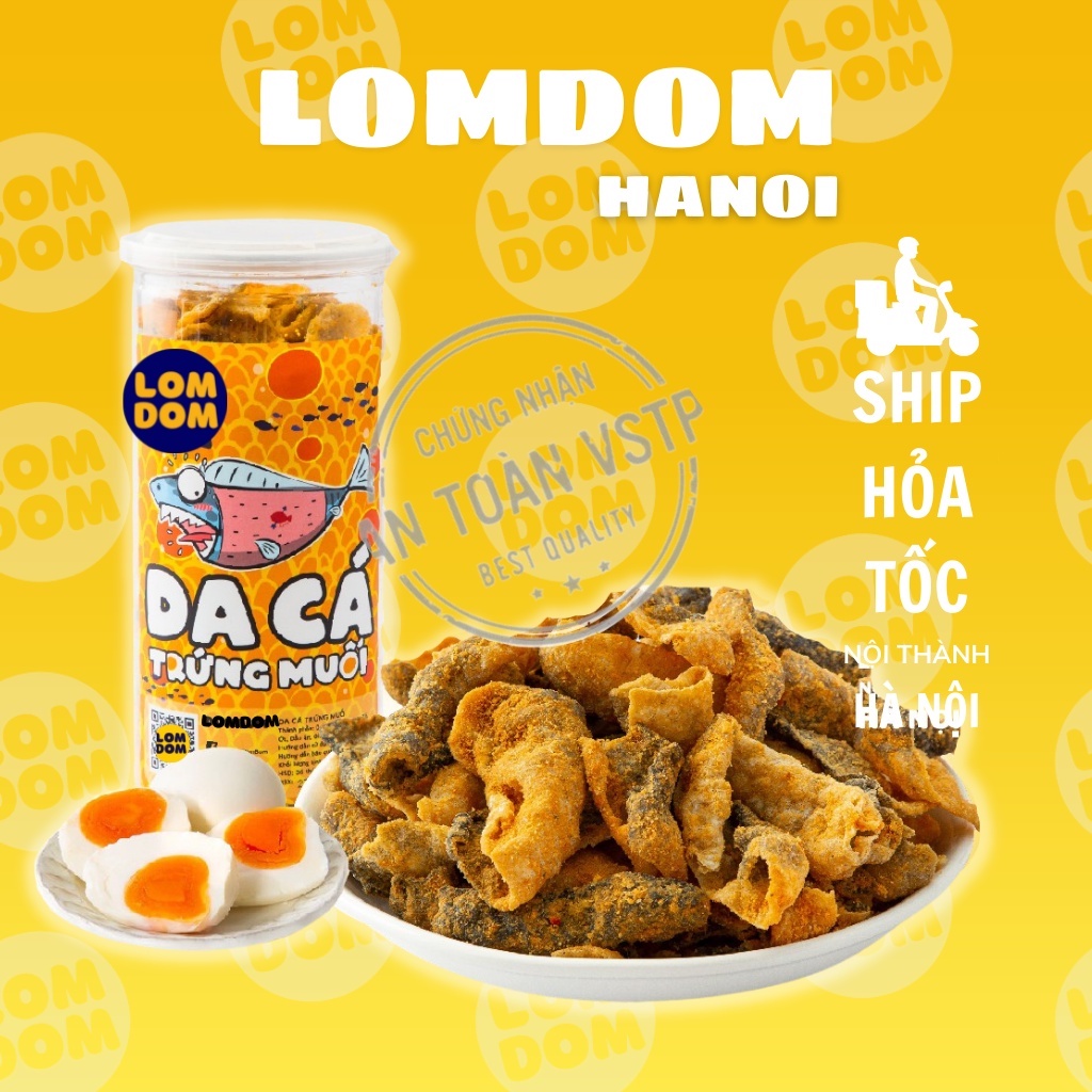 Da cá trứng muối 200g LomDom food đồ ăn vặt Hà Nội vừa ngon vừa rẻ DCTM