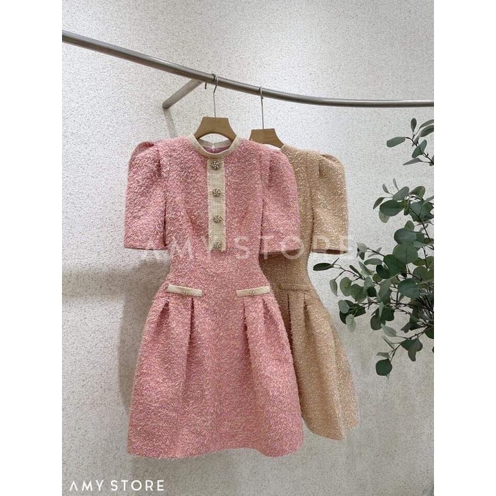 Đầm len tay lở thiết kế chữ A