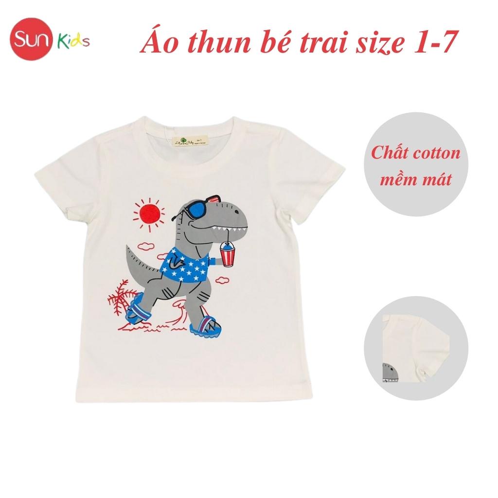 Áo thun bé trai, áo phông cho bé trai chất cotton nhiều màu, size 1-7 tuổi - SUNKIDS1