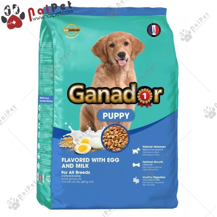 Thức Ăn Hạt Cho Chó Con Mọi Giống Chó Vị Trứng Và Sữa Ganador Puppy 3kg