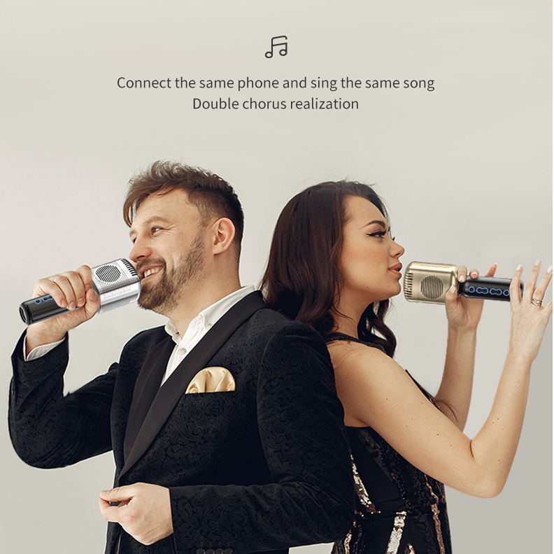 Micro karaoke cầm tay không dây kết nối bluetooth phù hợp cho điện thoại/ PC/ laptop
