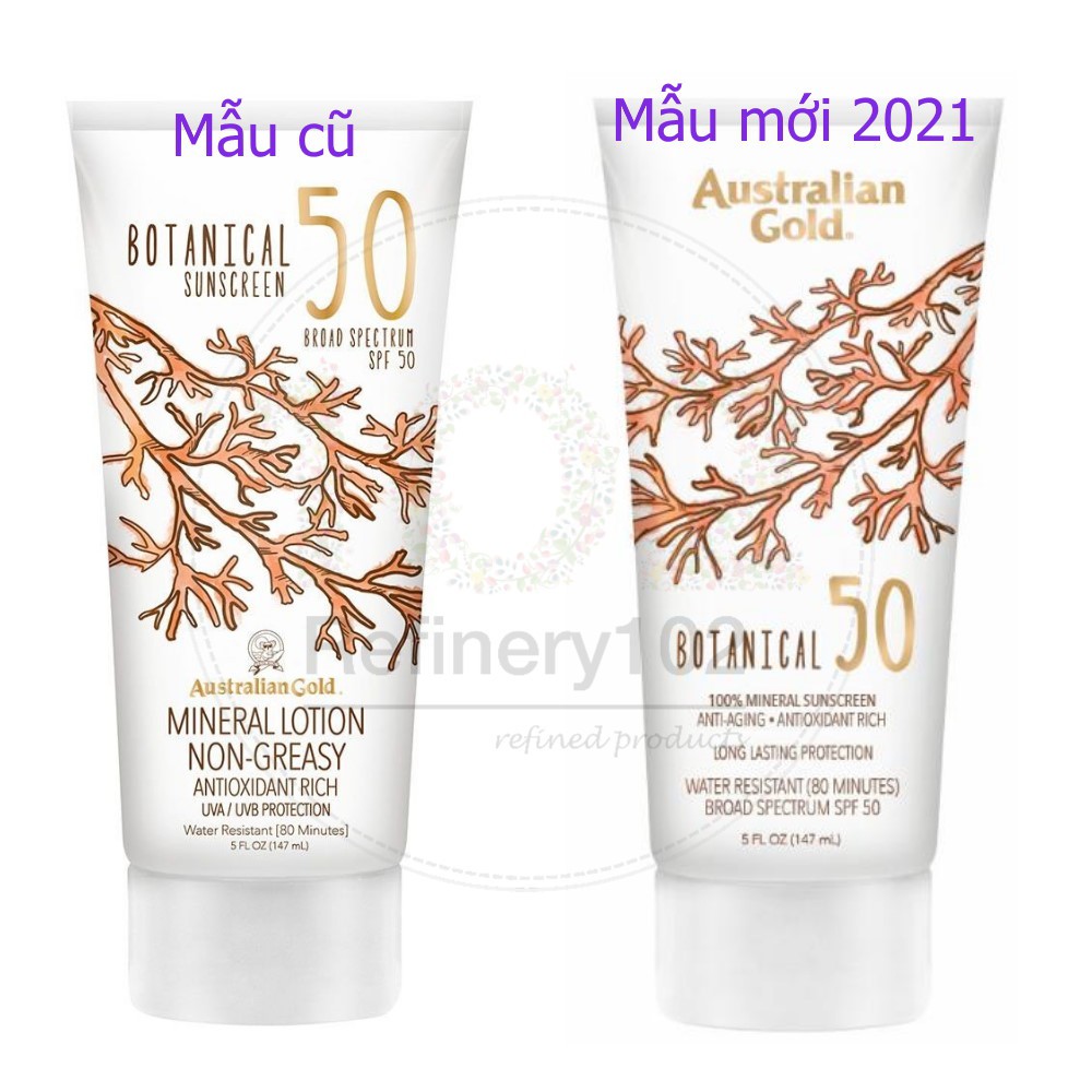 [Bill US] Kem chống nắng vật lý kềm dầu Australian Gold Botanical Sunscreen SPF 50 Tinted Face Lotion 89 ml