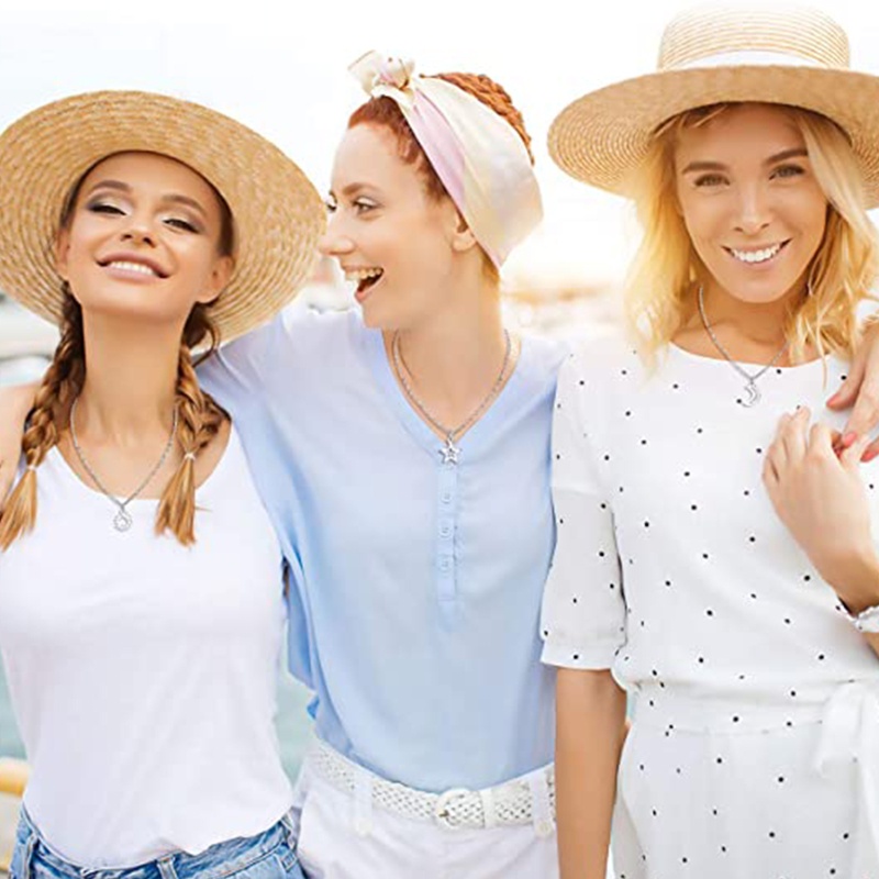 Vòng cổ Thẻ Bài 3 Lớp Bằng Thép Không Gỉ Âu Mỹ Sáng Tạo Cho Nữ