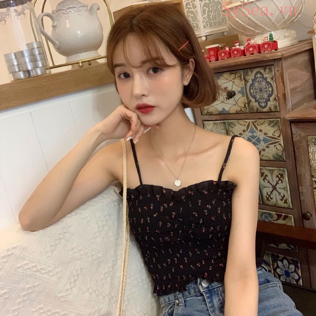 Áo Hai Dây In Hoa Thời Trang Nữ Tính