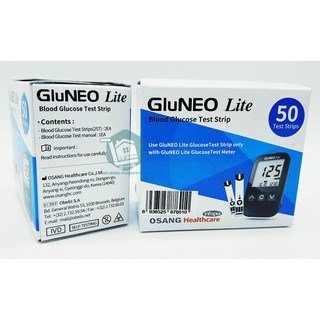 Freeship_que thử đường huyết gluneo lite hộp 50 test