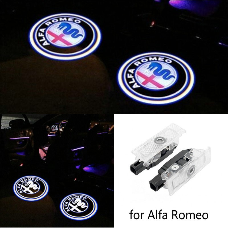 2 Chiếc Cho Alfa Romeo 159 LED Cửa Ô Tô Chào Mừng Máy Chiếu Cho Alfa Romeo 147 156 Giulietta Giulia 