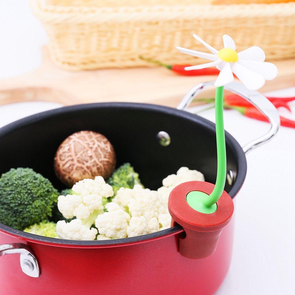 NICKOLAS Giá Đỡ Nâng Nắp Nồi Chống Tràn Họa Tiết Hoa Cúc Dễ Thương Chất Lượng Cao