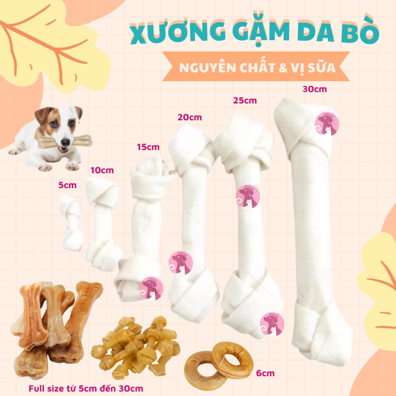 Khúc Xương Da Bò Vị Sữa Cho Chó Cưng Gặm (Full Size) (Thơm ngon số 1)