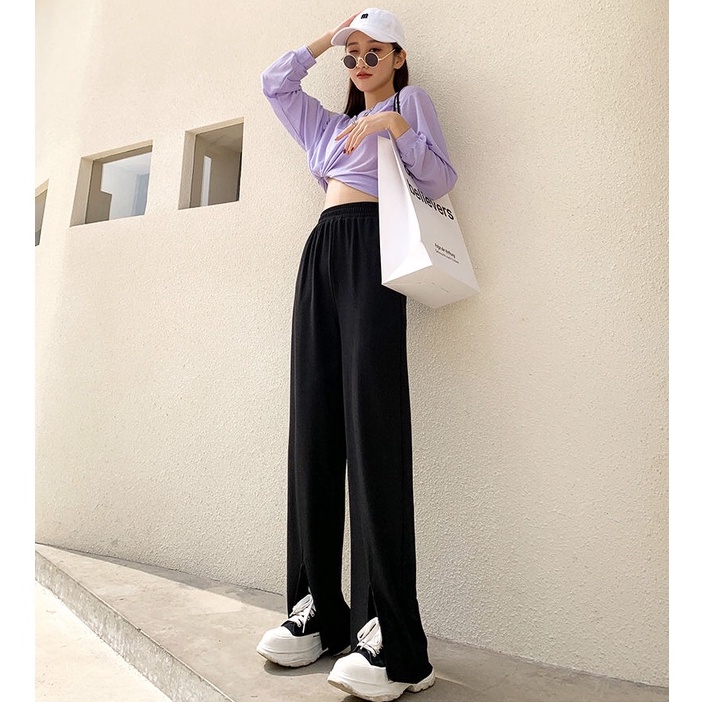 Quần dài ZHELIHANGFEI xẻ tà thời trang mùa hè cho nữ