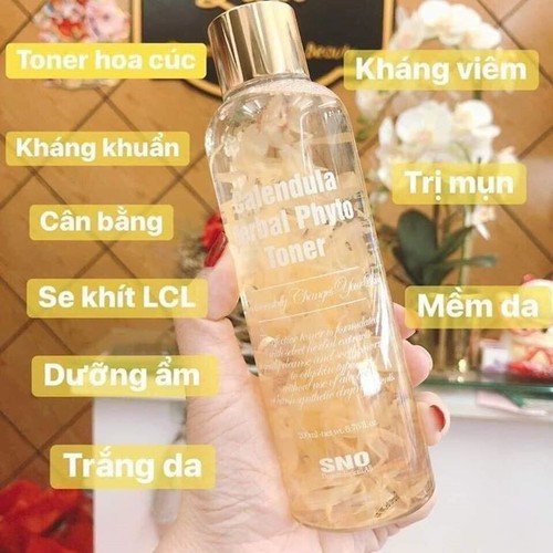 Nước Hoa Cúc Chứa Cánh Hoa Tươi SNO Calendula Herbal Phyto Toner