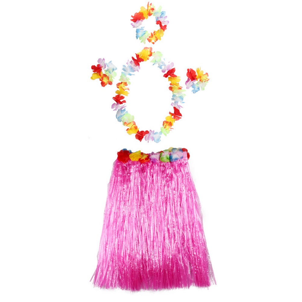 Bộ Vòng Hoa Và Chân Váy Tua Rua Phong Cách Hawaii Cho Bé