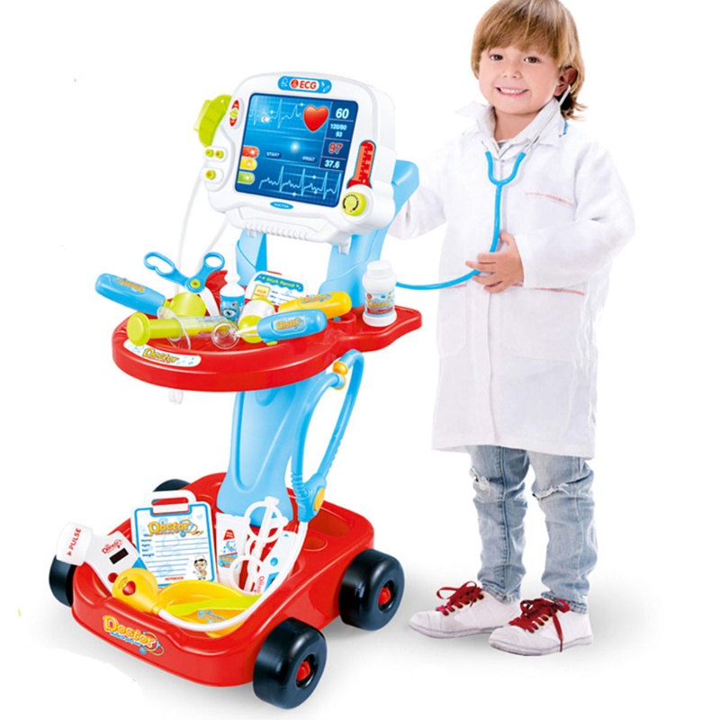 Bộ Đồ Chơi Xe Đẩy Bác Sĩ Đa Năng Bề Mặt Mịn Cho Bé