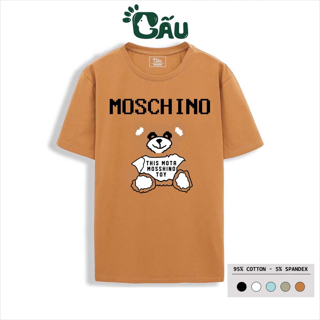 Áo thun nam GẤU 194 cổ tròn tay ngắn vải coton co dãn, dày dặn, form regular fit - Gấu Moschino