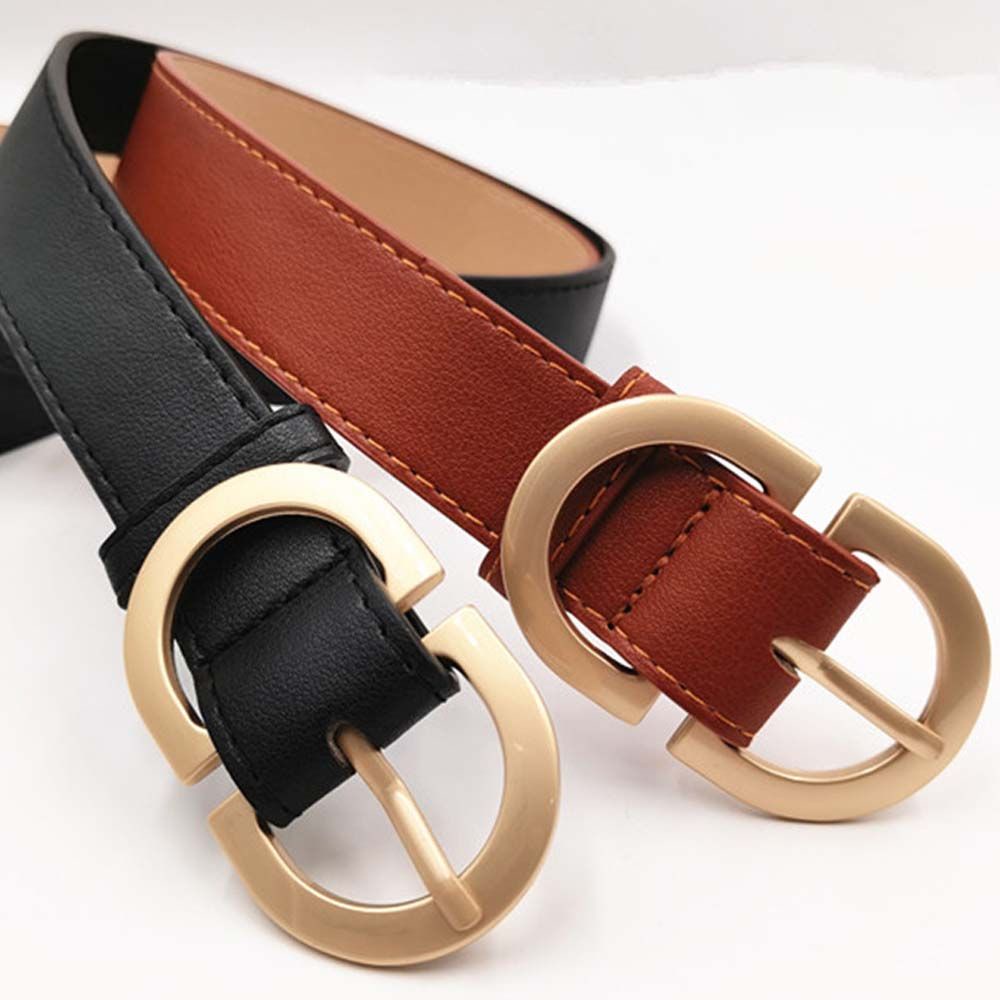 Thắt lưng da PU phối khóa hợp kim bản to phong cách Hàn Quốc cổ điển thời trang cho nữ