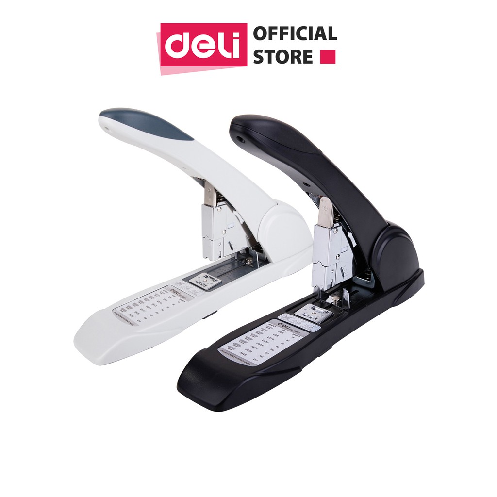 Dập ghim Deli, cỡ lớn 210 trang, Đen, Xám - 1 cái E0395