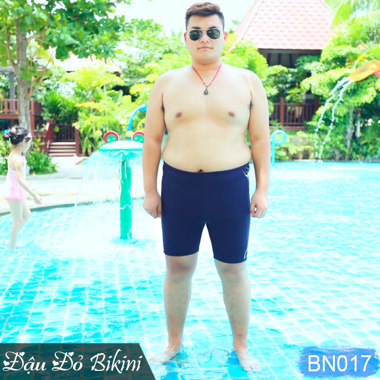 Quần bơi big size cho nam giới, có size lớn đến 125kg, dáng sooc đùi dài, thun bơi lạnh dày dặn co giãn 4 chiều | BN017
