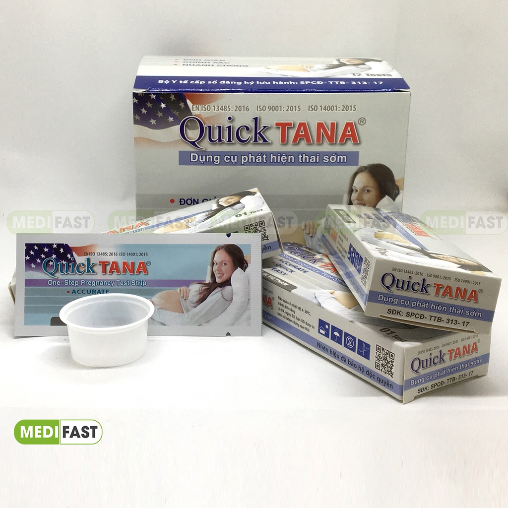 Quicktana - Hộp 12 que thử thai - Phát hiện thai nhanh chóng - Luôn che tên sản phẩm