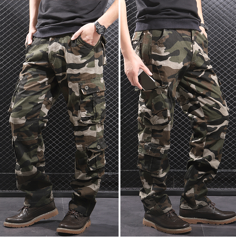 New Multi-pocket Camouflage Cargo Pants Men's Loose Large Size Tactical pants